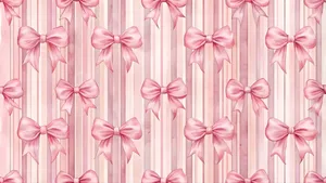 Pink Preppy Bow Pattern Wallpaper