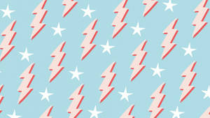 Pink Preppy Stars And Bolts Wallpaper
