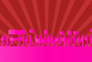Pink Protest Silhouettes Wallpaper