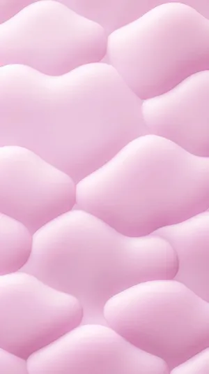 Pink Puffy Cloud Pattern Wallpaper