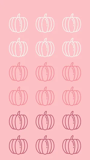 Pink Pumpkin Pattern Halloween Aesthetic Wallpaper