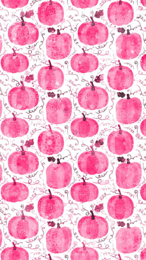 Pink Pumpkins On A White Background Wallpaper