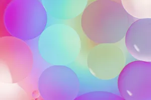 Pink Purplish Green Balloons Wallpaper