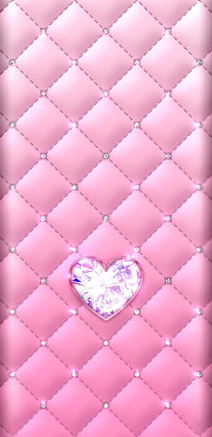 Pink Quilted Heart Gemstone Texture Wallpaper