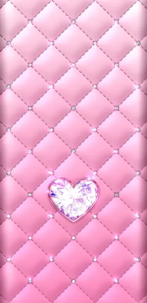 Pink Quilted Heart Gemstone Texture Wallpaper