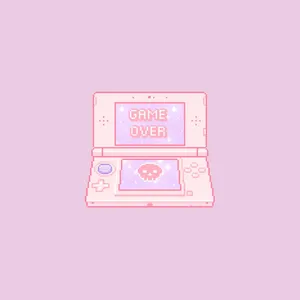 Pink Retro Gaming Console Game Over Wallpaper