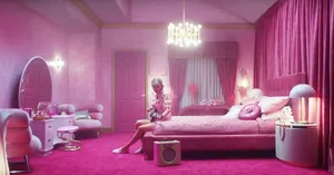 Pink Room Guitar Serenade Wallpaper