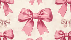 Pink Satin Aesthetic Bows Wallpaper