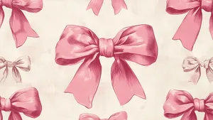 Pink Satin Aesthetic Bows Wallpaper