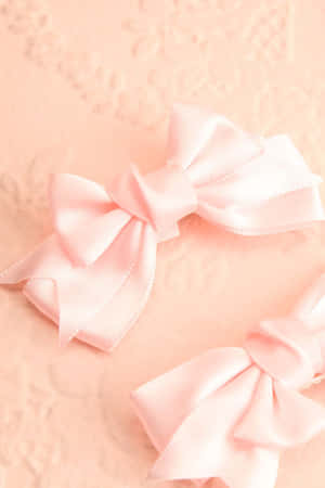 Pink Satin Bow Aesthetic Wallpaper