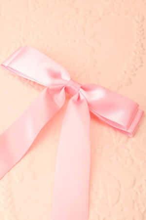 Pink Satin Ribbon Bow Aesthetic Wallpaper
