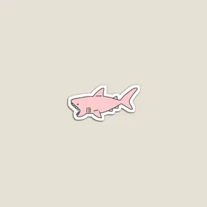 Pink Shark Sticker Aesthetic Wallpaper