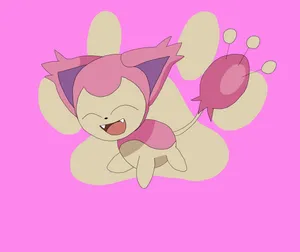 Pink Skitty With Paw Print Wallpaper