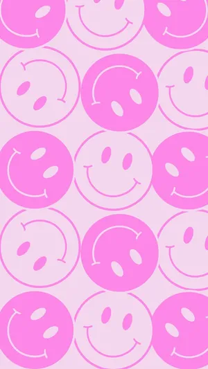 Pink Smiley Face Pattern.jpg Wallpaper