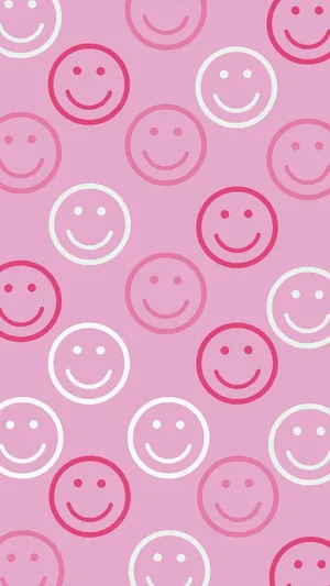 Pink Smiley Face Pattern.jpg Wallpaper