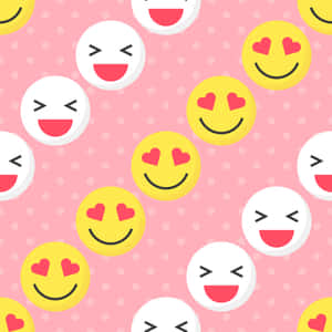 Pink Smiley Face Pattern Wallpaper