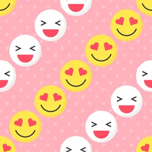 Pink Smiley Face Pattern Wallpaper
