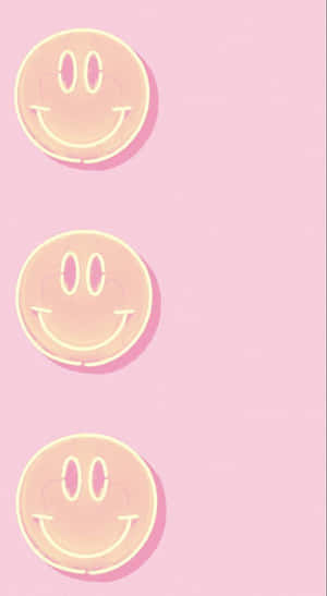 Pink Smiley Face Pattern Wallpaper