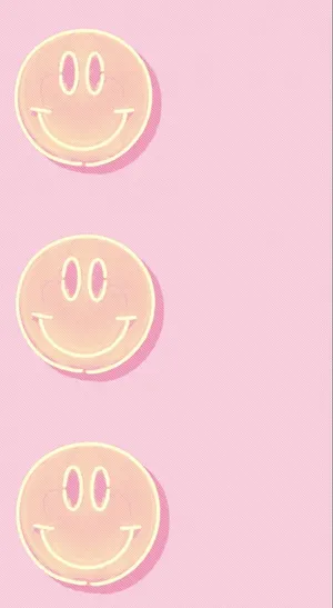 Pink Smiley Face Pattern Wallpaper
