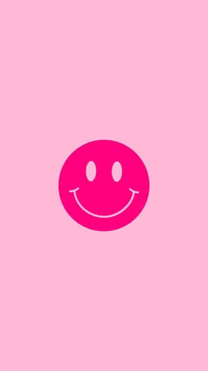 Pink Smiley Face Simple Background Wallpaper