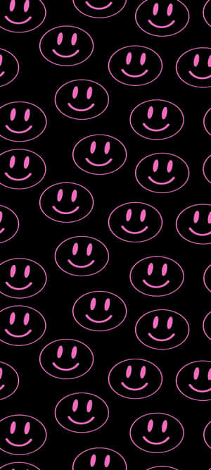 Pink Smiley Faces Pattern.jpg Wallpaper