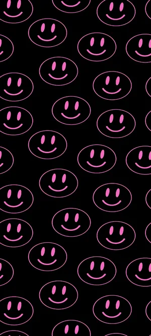 Pink Smiley Faces Pattern.jpg Wallpaper