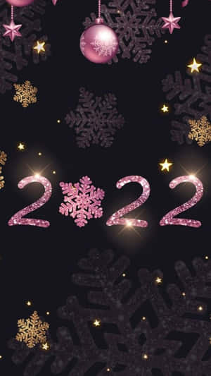 Pink Snowflake New Year 2022 Wallpaper