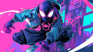 Pink Spider Man Action Pose Wallpaper
