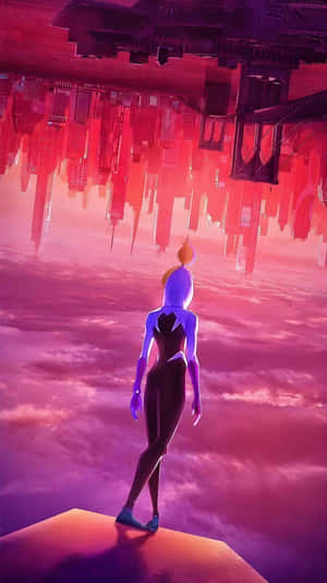 Pink Spider Man Cityscape Wallpaper