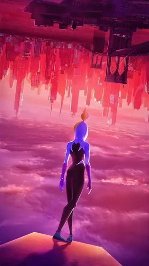 Pink Spider Man Cityscape Wallpaper