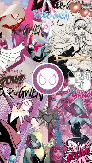 Pink Spider Man Collage Wallpaper