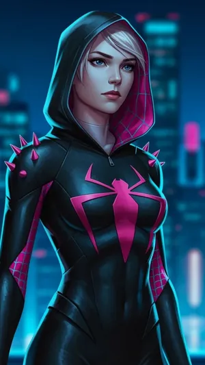 Pink Spider Man Female Hero Wallpaper