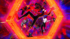Pink Spider Man Multiverse Action Wallpaper