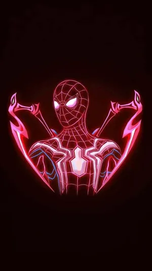 Pink Spider Man Neon Art Wallpaper