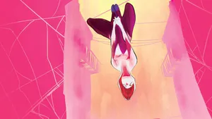 Pink Spider Man Swinging Wallpaper