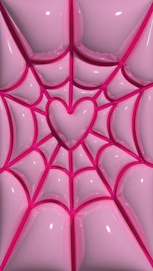 Pink Spider Man Web Heart Wallpaper