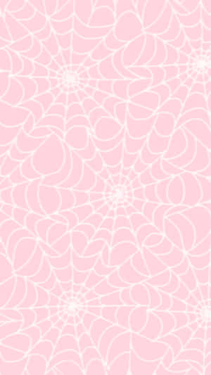 Pink Spiderweb Pattern Halloween Aesthetic Wallpaper