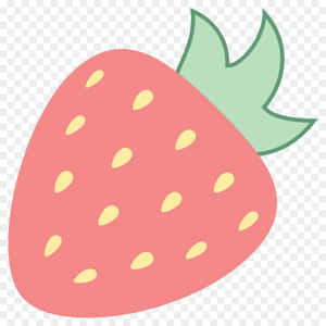 Pink Strawberry Cartoon Illustration Wallpaper