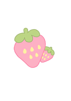 Pink Strawberry Illustration Wallpaper
