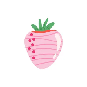Pink Strawberry Illustration Wallpaper