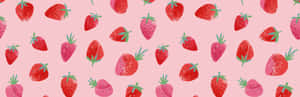 Pink Strawberry Pattern Wallpaper