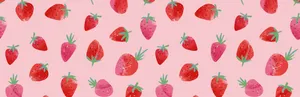Pink Strawberry Pattern Wallpaper