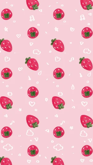 Pink_ Strawberry_ Pattern_ Background Wallpaper