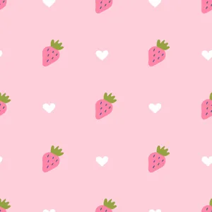 Pink Strawberry Pattern Background Wallpaper