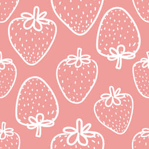 Pink Strawberry Pattern Background Wallpaper