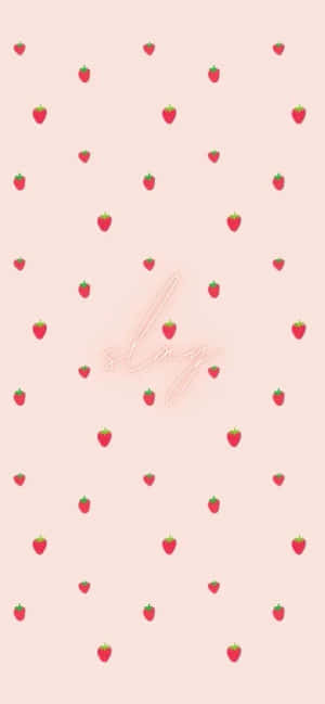 Pink Strawberry Pattern Slay Background Wallpaper