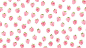 Pink Strawberry Pattern Wallpaper