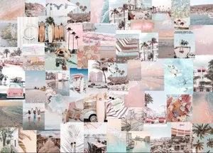 Pink Summer Aesthetic Collage Wallpaper