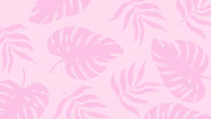 Pink Tropical Leaves Pattern Wallpaper