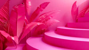 Pink Tropical3 D Render Wallpaper